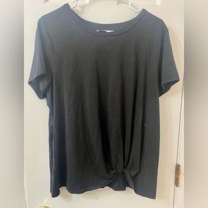 KAARI blue twist front shirt